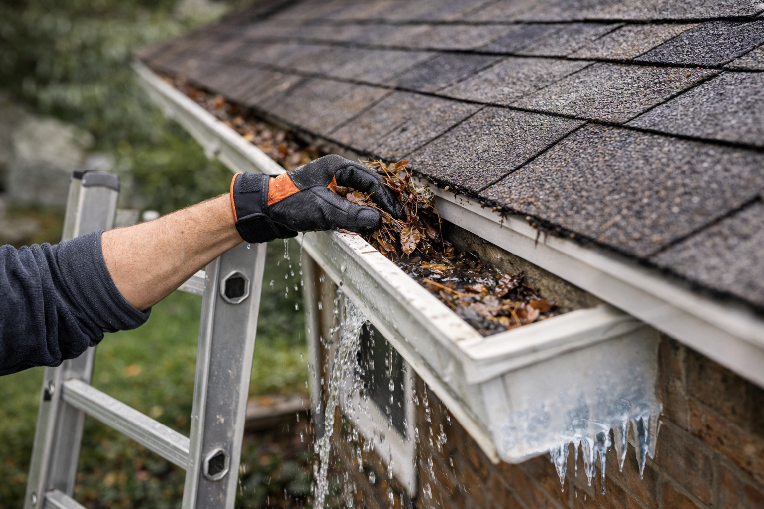 Nettoyage de gouttières pour assurer un bon drainage dans la Petite-Nation